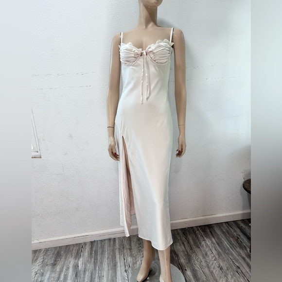 babyboo Other - Babyboo Chic Cream Slip Dress with Slit